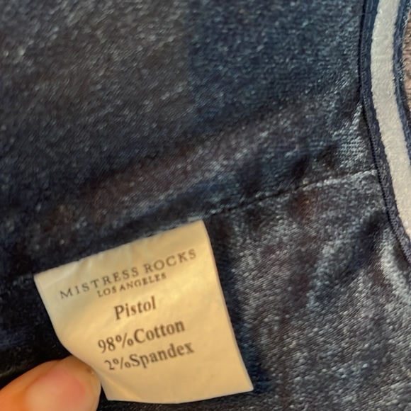 Mistress Rocks x House Of CB “Pistol” Cross Front Denim Crop Top Size L - Picture 5 of 10